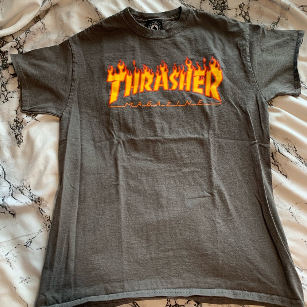 Thrasher Flame Logo T-shirt (Charcoal)